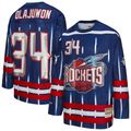 MATTH H.Rockets #34 Hakeem Olajuwon Mitchell & Ness Navy Maxxed Out Fashion Hockey Stitched Jerseys
