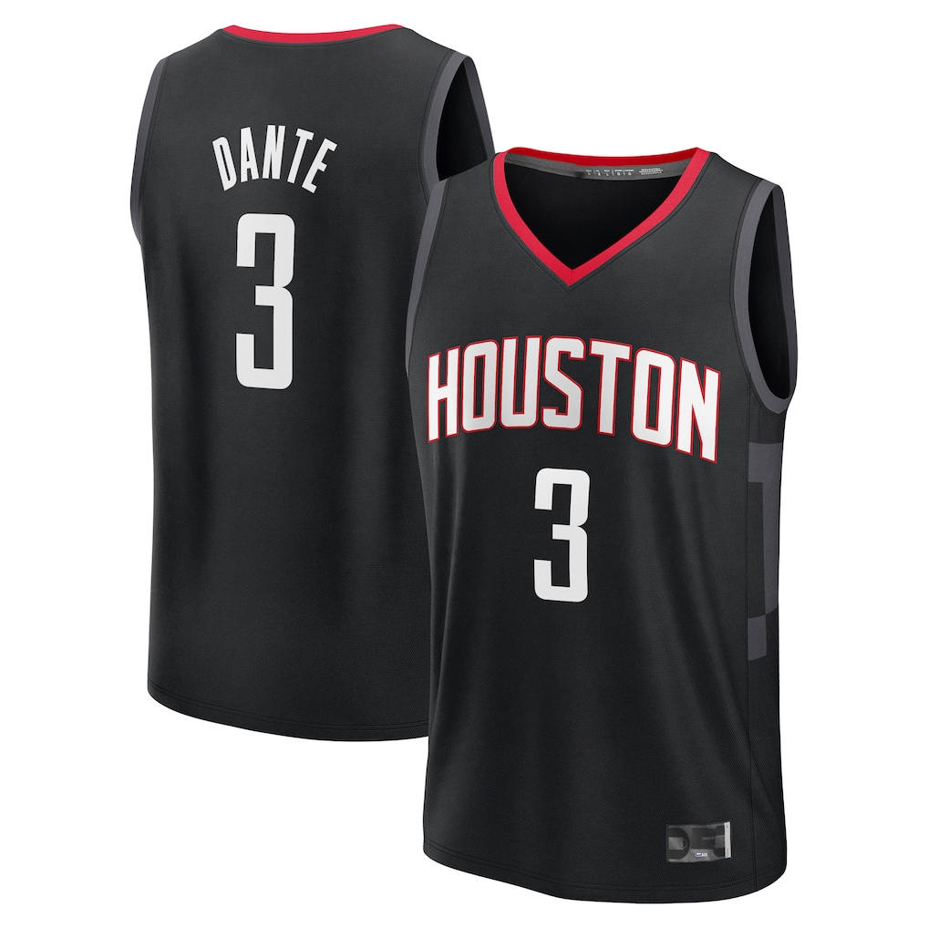 MATTH H.Rockets #3 N'Faly Dante Black Fast Break Replica Player Stitched Jerseys-Statement Edition