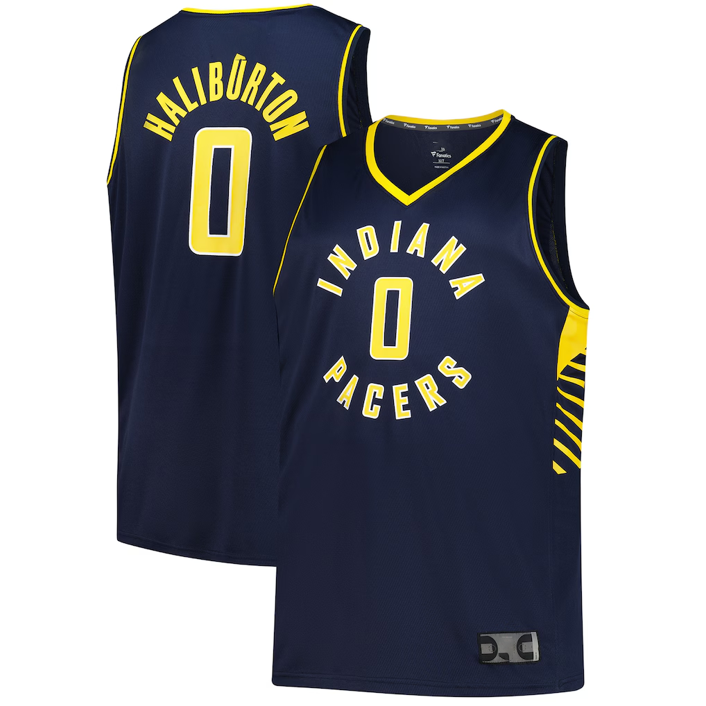 MATTH I.Pacers #0 Tyrese Haliburton  Navy Big & Tall Fast Break Jerseys - Icon Edition