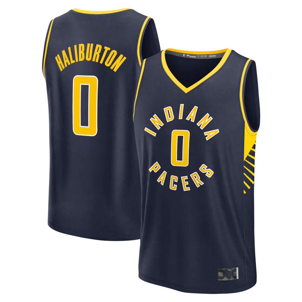 MATTH I.Pacers #0 Tyrese Haliburton  Navy Fast Break Replica Jerseys - Icon Edition