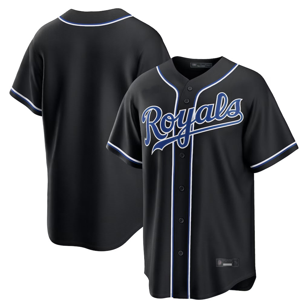 MATTH KC.Royals Black Carbon Fashion Home Game Blank Player Stitched Jerseys