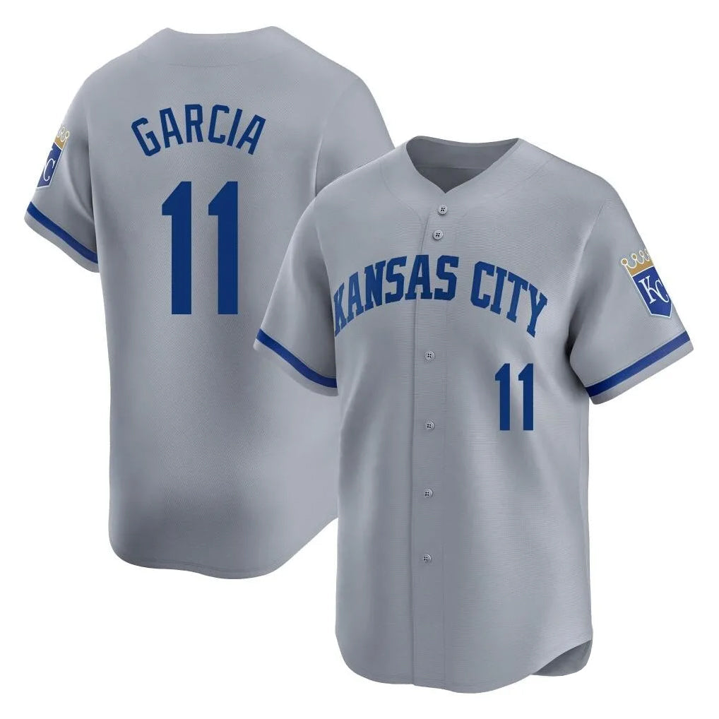 MATTH KC.Royals #11 Maikel Garcia Player Gray Limited Home Stitched Jerseys