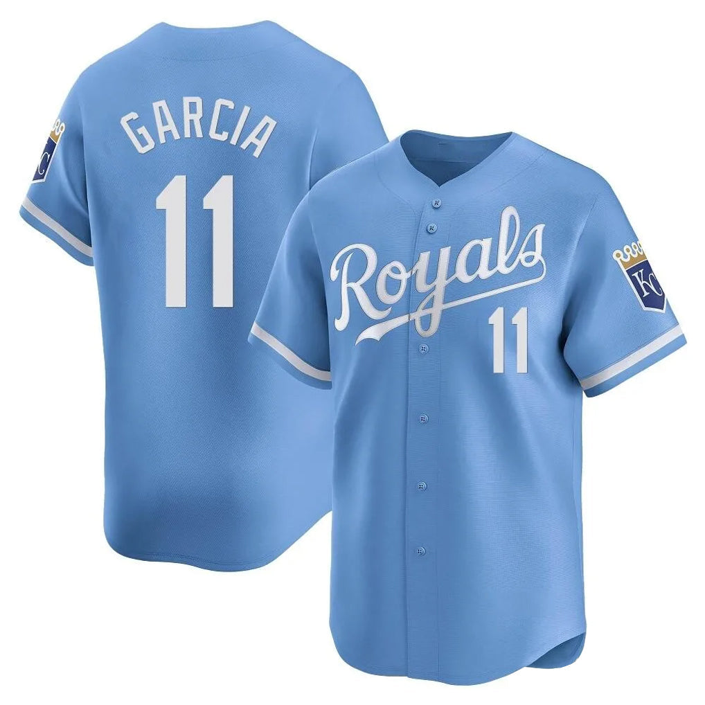 MATTH KC.Royals #11 Maikel Garcia Player Light Blue Alt Limited Home Stitched Jerseys