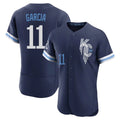 MATTH KC.Royals #11 Maikel Garcia Player Navy City Connect Limited Elite Home Stitched Jerseys