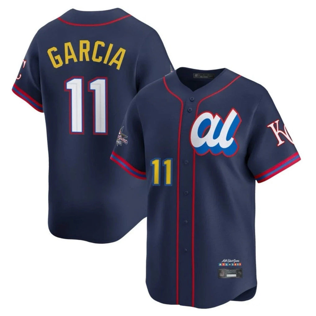 MATTH KC.Royals #11 Maikel Garcia Player Navy Limited American League All-Star Edition Stitched Jerseys