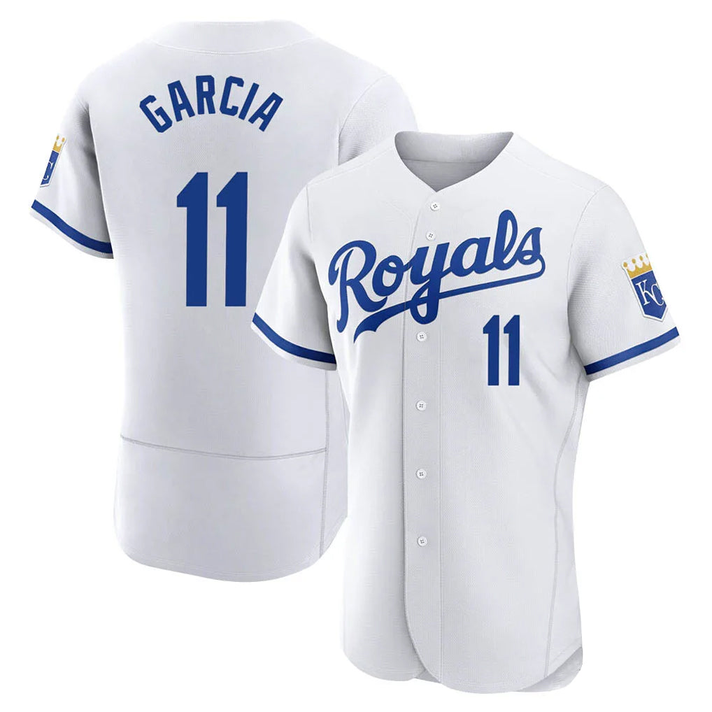 MATTH KC.Royals #11 Maikel Garcia Player White Limited Elite Home Game Stitched Jerseys