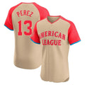 MATTH KC.Royals #13 Salvador Perez Player Cream American League All-Star Limited Elite Home Stitched Jerseys