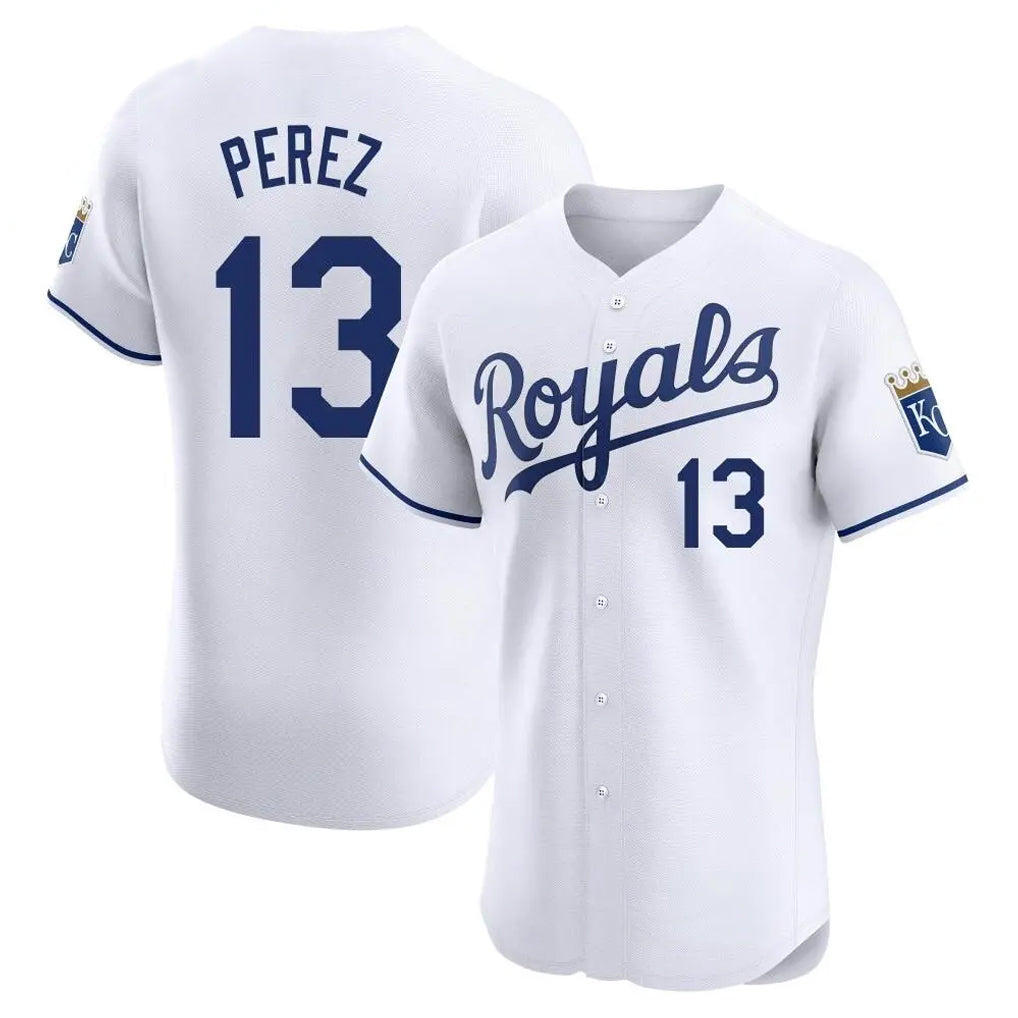 MATTH KC.Royals #13 Salvador Perez Player White Alt Limited Elite Home Stitched Jerseys