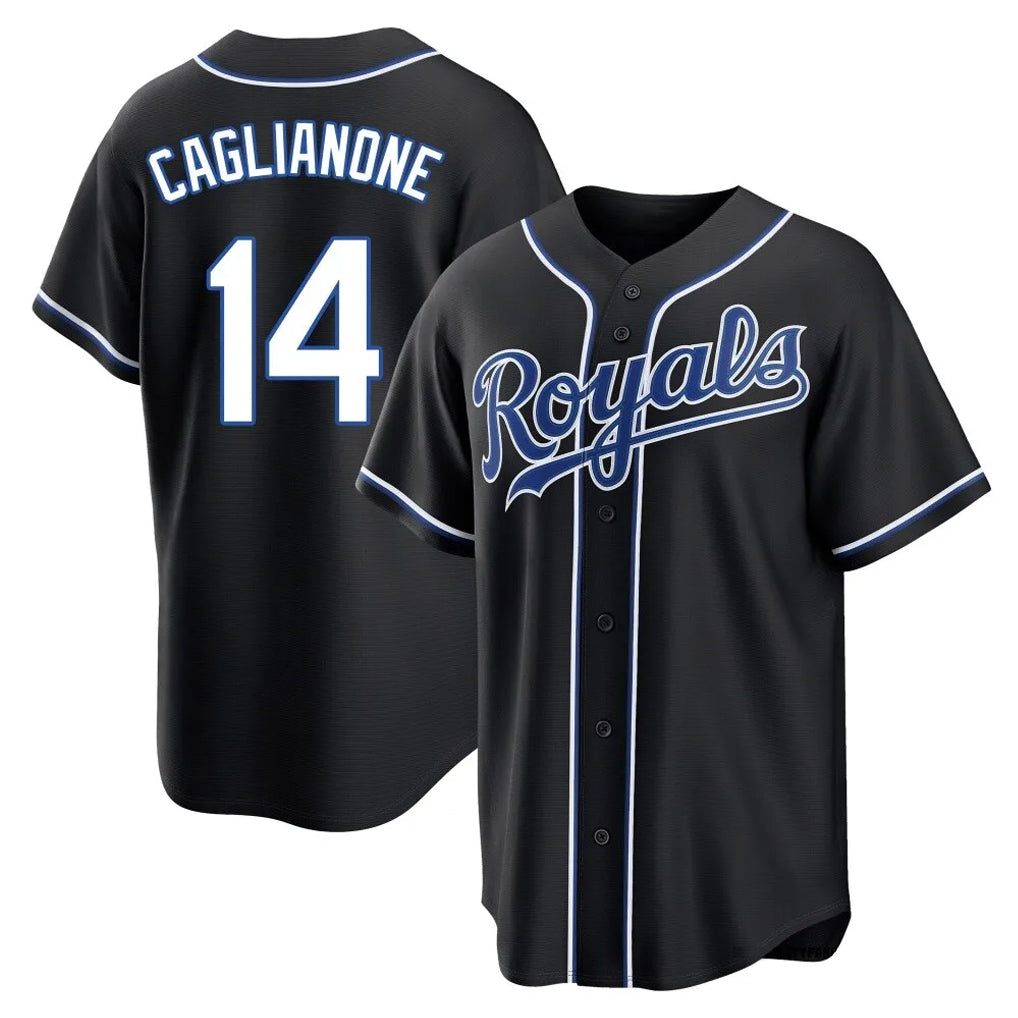 MATTH KC.Royals #14 Jac Caglianone Player Black Carbon Fashion Home Game Stitched Jerseys