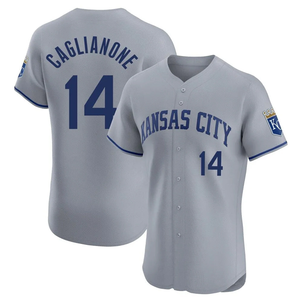 MATTH KC.Royals #14 Jac Caglianone Player Gray Limited Elite Home Stitched Jerseys