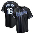 MATTH KC.Royals #16 Bo Jackson Player Black Carbon Fashion Home Game Stitched Jerseys
