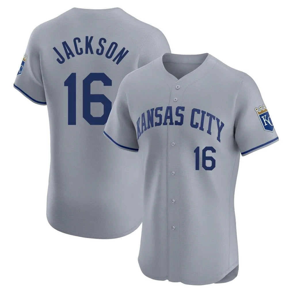 MATTH KC.Royals #16 Bo Jackson Player Gray Limited Elite Home Stitched Jerseys