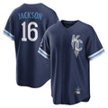 MATTH KC.Royals #16 Bo Jackson Player Navy City Connect Home Game Stitched Jerseys