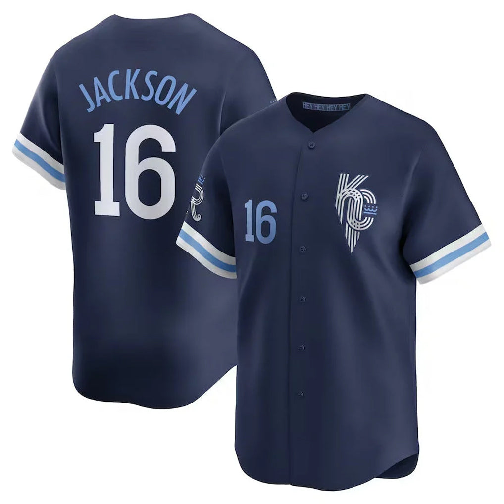 MATTH KC.Royals #16 Bo Jackson Player Navy City Connect Limited Home Stitched Jerseys