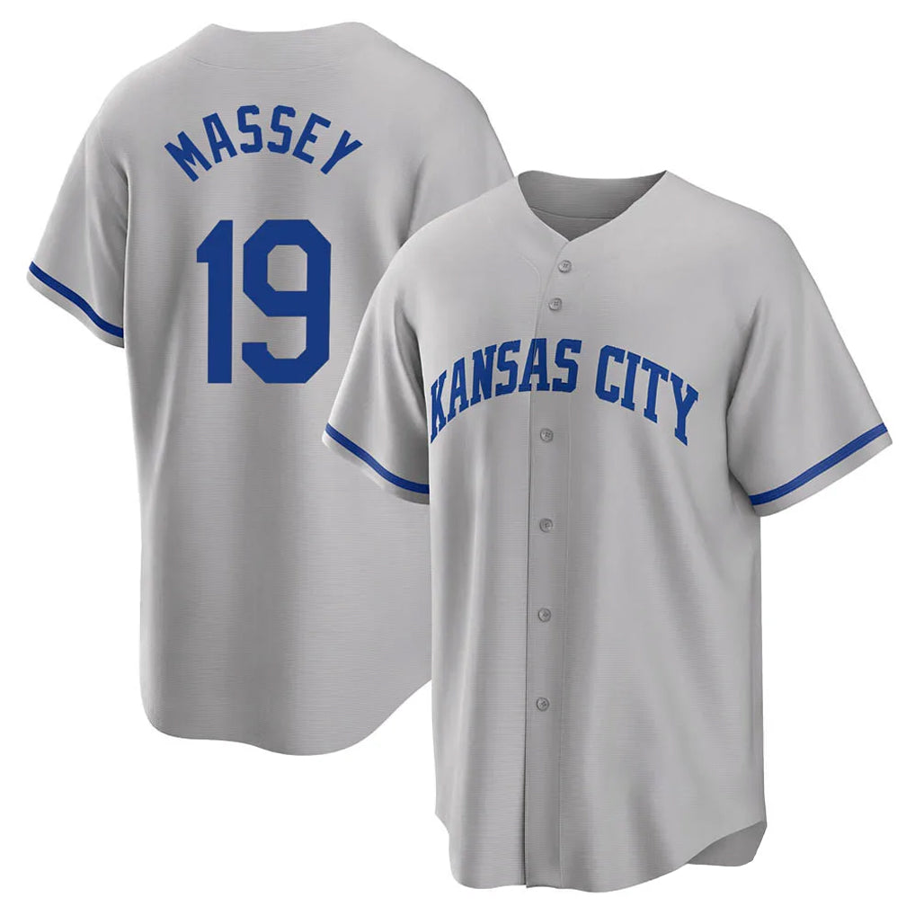 MATTH KC.Royals #19 Michael Massey Player Gray Game Home Stitched Jerseys