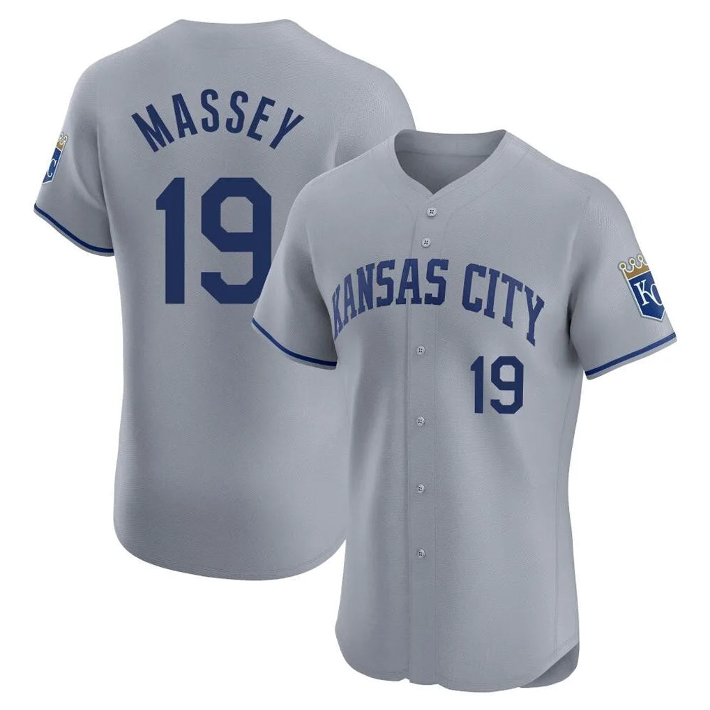 MATTH KC.Royals #19 Michael Massey Player Gray Limited Elite Home Stitched Jerseys