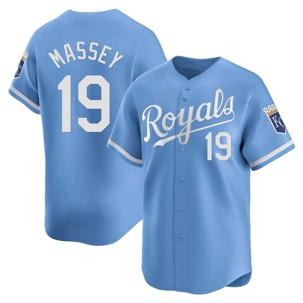 MATTH KC.Royals #19 Michael Massey Player Light Blue Alt Limited Home Stitched Jerseys