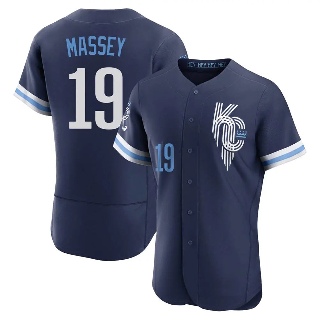 MATTH KC.Royals #19 Michael Massey Player Navy City Connect Limited Elite Home Stitched Jerseys