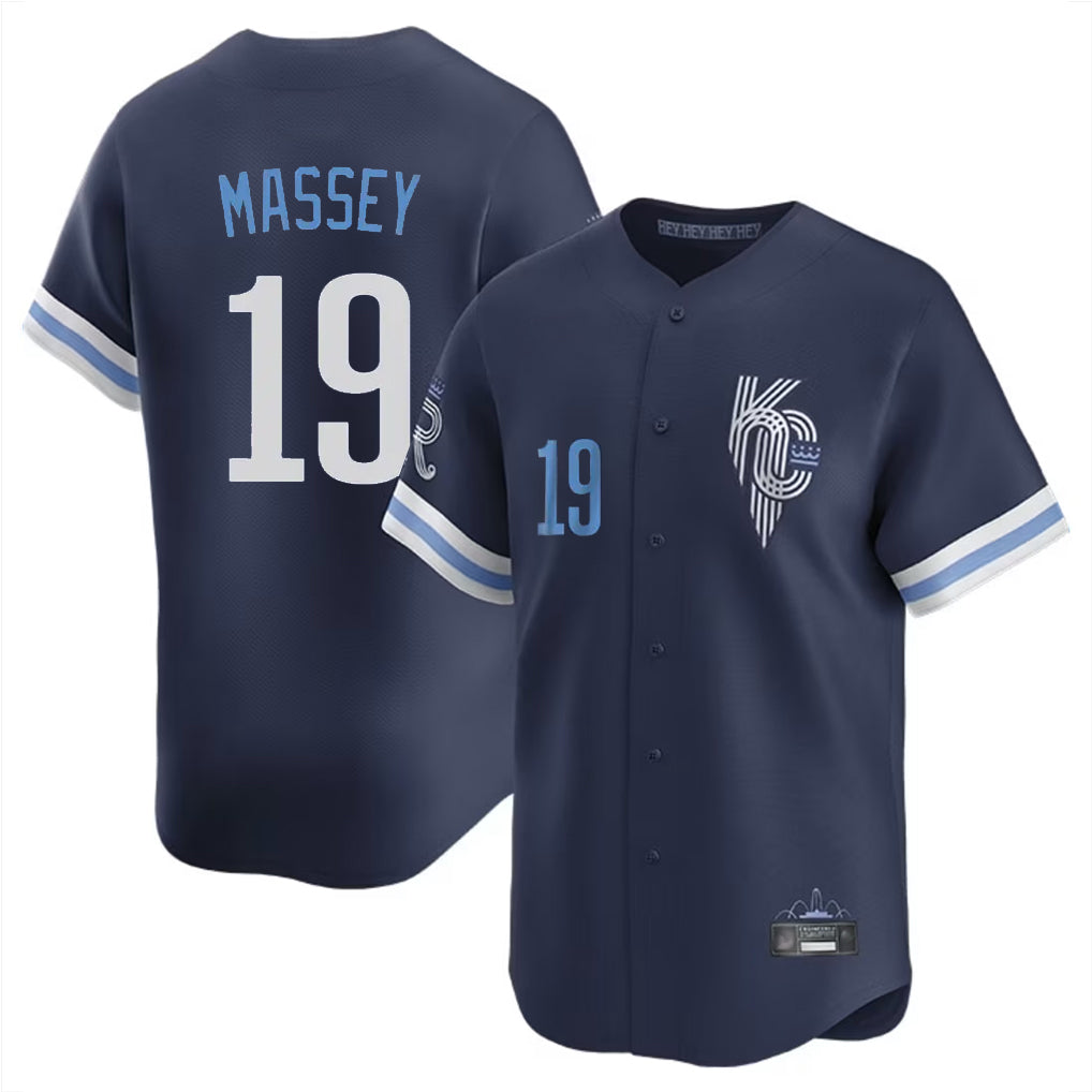 MATTH KC.Royals #19 Michael Massey Player Navy City Connect Limited Home Stitched Jerseys