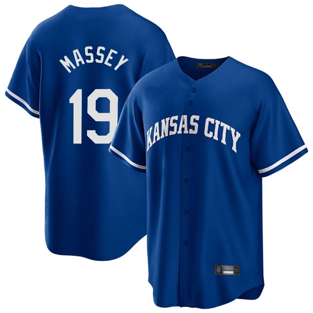 MATTH KC.Royals #19 Michael Massey Player Royal Game Home Stitched Jerseys