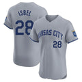 MATTH KC.Royals #28 Kyle Isbel Player Gray Limited Elite Home Stitched Jerseys