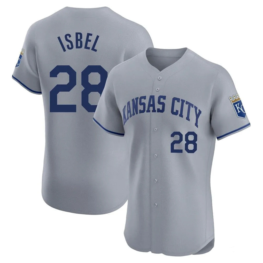 MATTH KC.Royals #28 Kyle Isbel Player Gray Limited Elite Home Stitched Jerseys