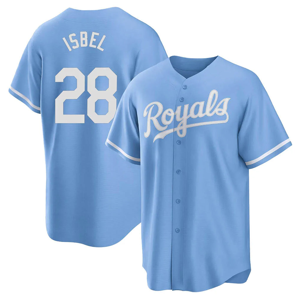 MATTH KC.Royals #28 Kyle Isbel Player Light Blue Home Game Stitched Jerseys