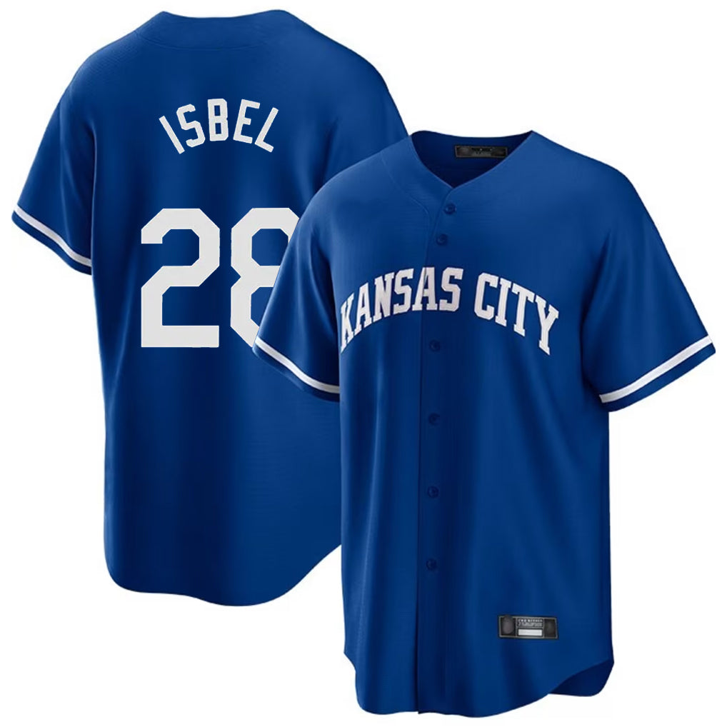 MATTH KC.Royals #28 Kyle Isbel Player Royal Game Home Stitched Jerseys