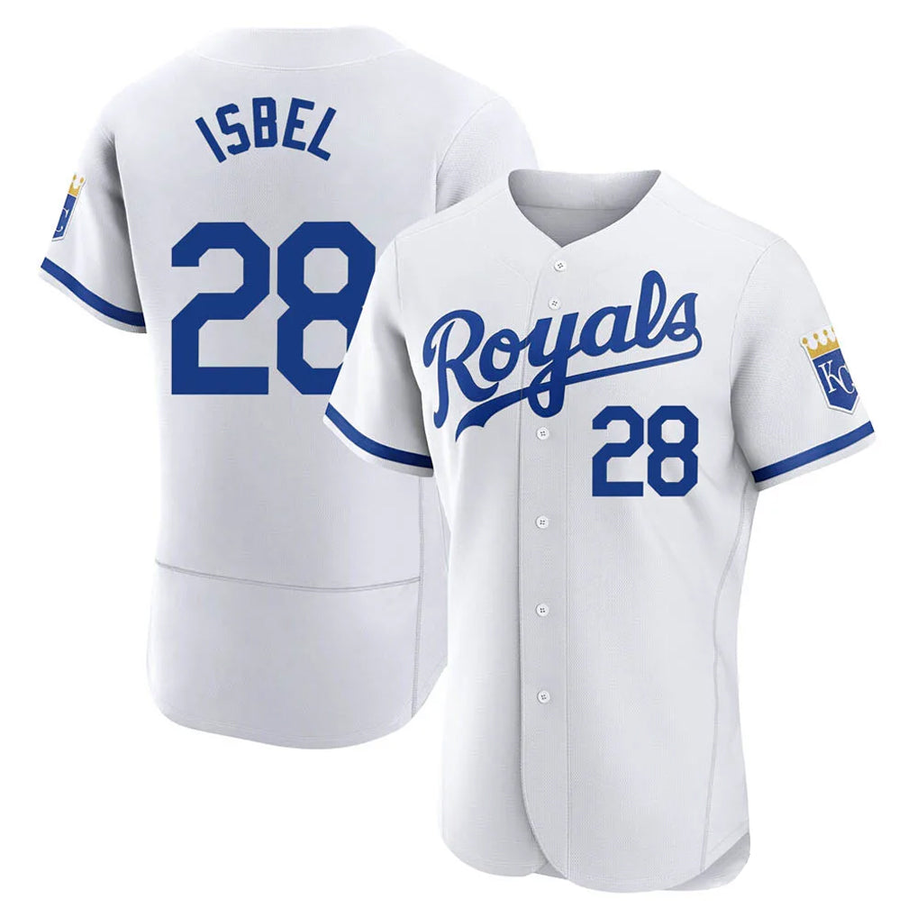 MATTH KC.Royals #28 Kyle Isbel Player White Limited Elite Home Game Stitched Jerseys