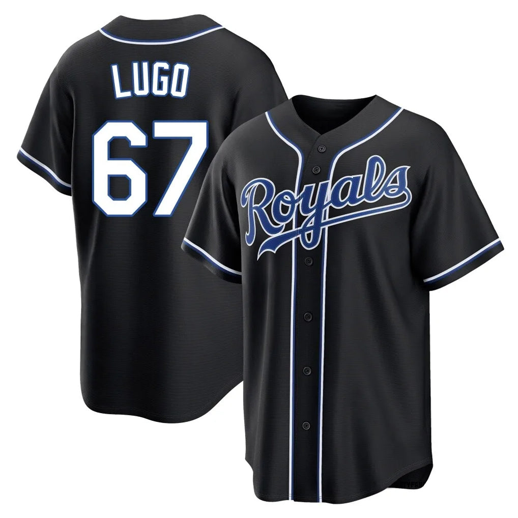 MATTH KC.Royals #67 Seth Lugo Player Black Carbon Fashion Home Game Stitched Jerseys