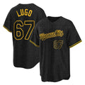 MATTH KC.Royals #67 Seth Lugo Player Black Snake Skin City Game Stitched Jerseys