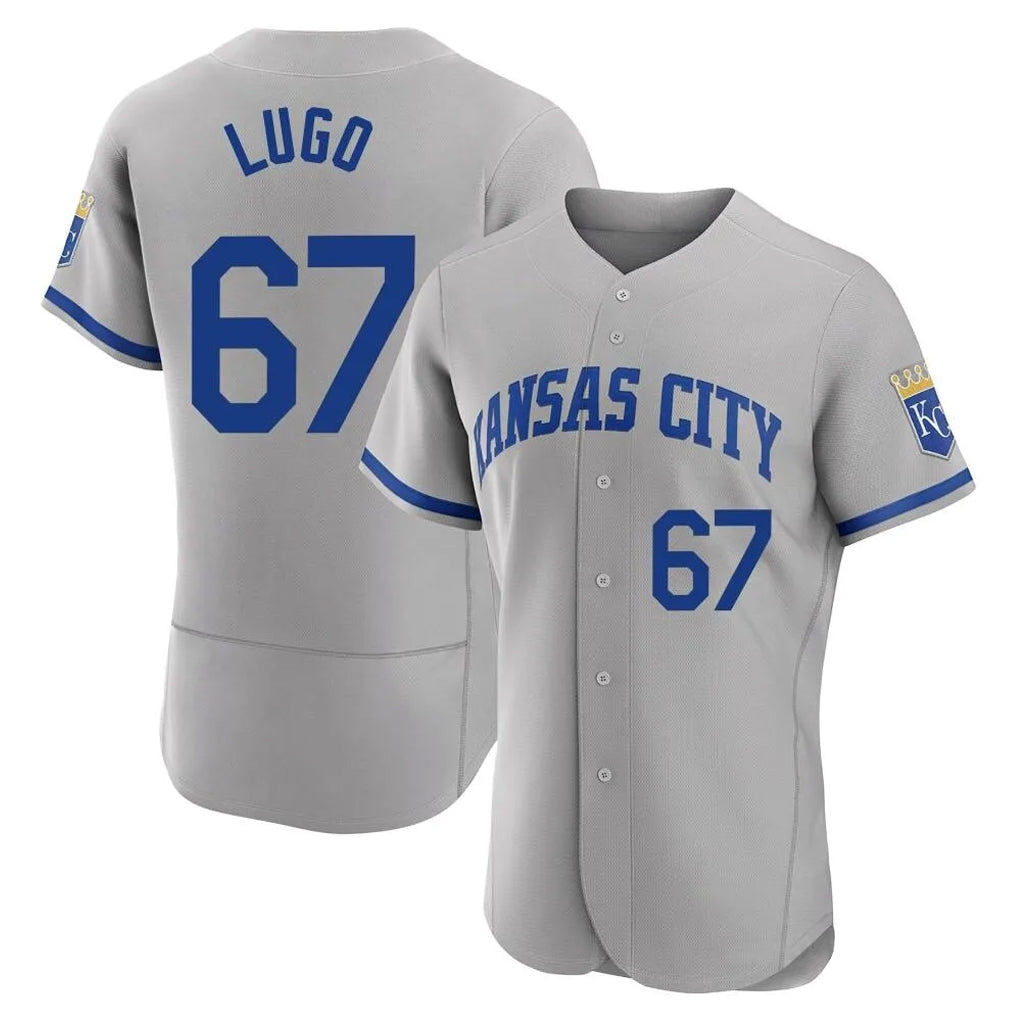 MATTH KC.Royals #67 Seth Lugo Player Gray Limited Elite Home Game Stitched Jerseys