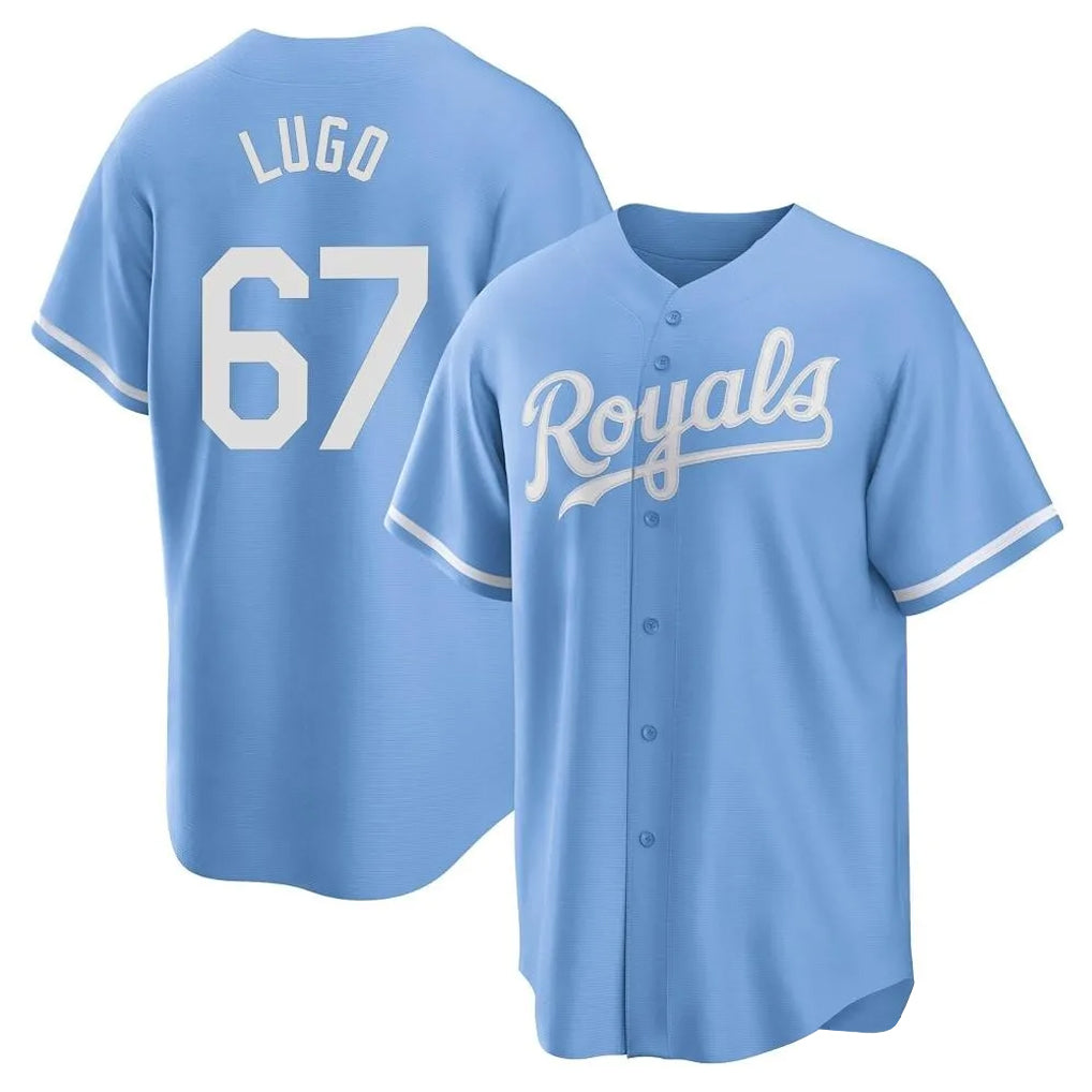 MATTH KC.Royals #67 Seth Lugo Player Light Blue Home Game Stitched Jerseys