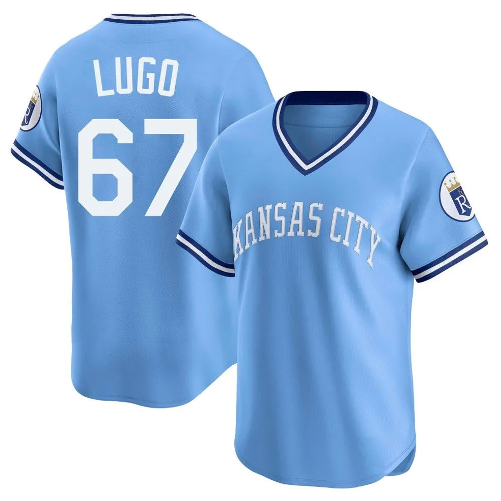 MATTH KC.Royals #67 Seth Lugo Player Light Blue Limited Throwback Cooperstown Collection T-shirt Stitched Jerseys
