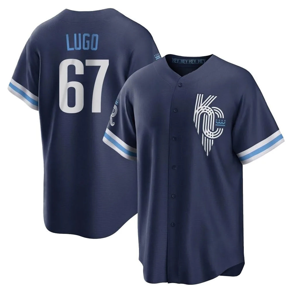MATTH KC.Royals #67 Seth Lugo Player Navy City Connect Home Game Stitched Jerseys