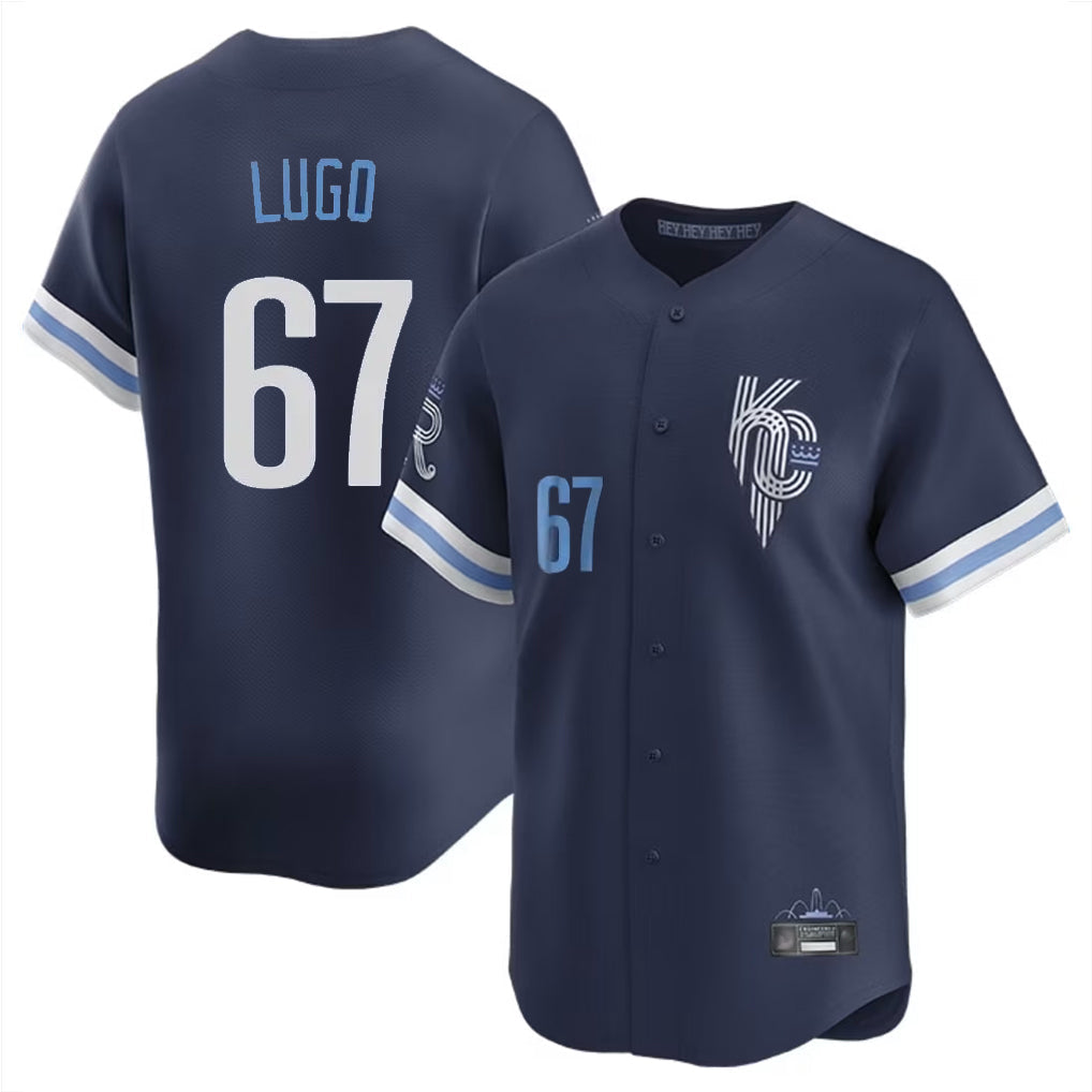 MATTH KC.Royals #67 Seth Lugo Player Navy City Connect Limited Home Stitched Jerseys