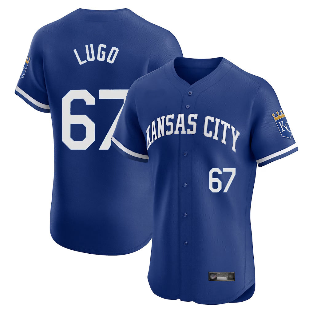 MATTH KC.Royals #67 Seth Lugo Player Royal Limited Elite Home Game Stitched Jerseys