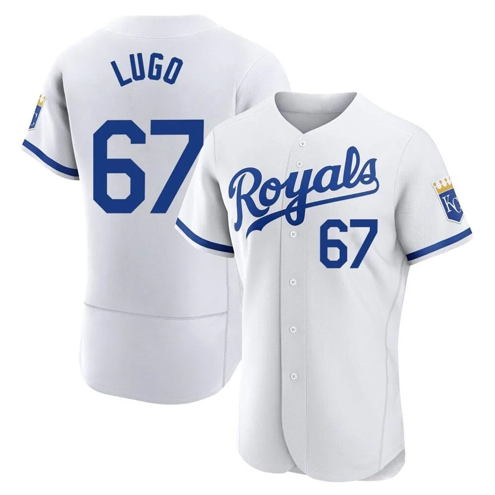 MATTH KC.Royals #67 Seth Lugo Player White Limited Elite Home Game Stitched Jerseys