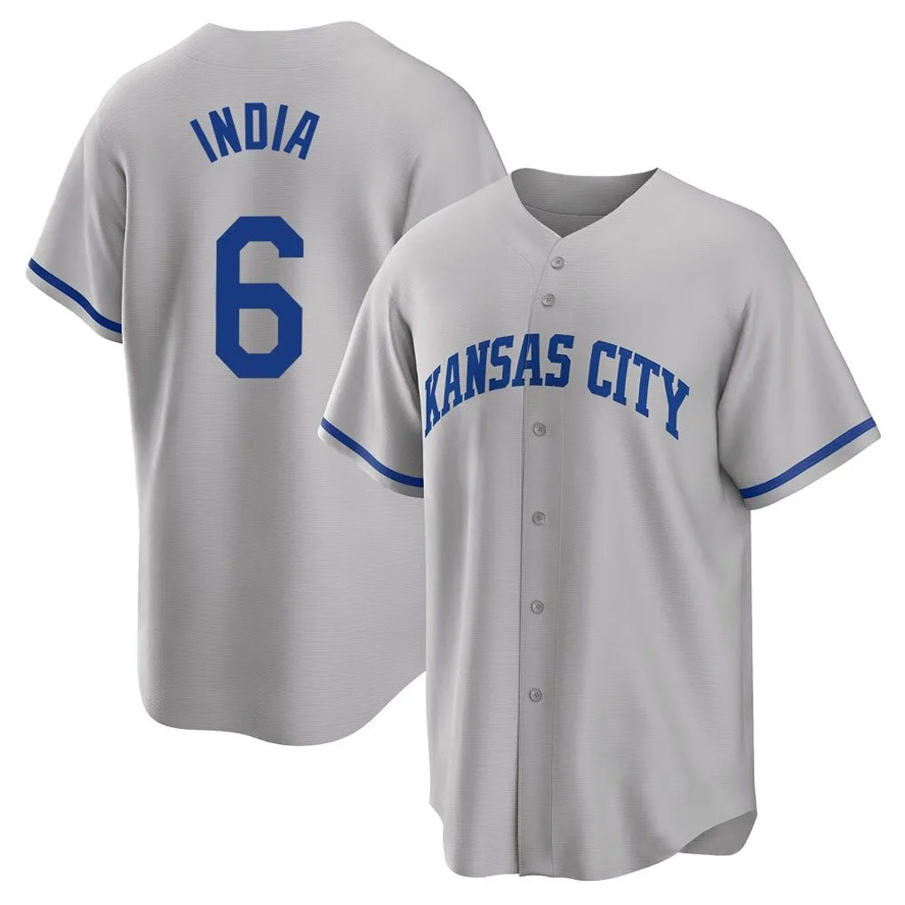 MATTH KC.Royals #6 Jonathan India Player Gray Game Home Stitched Jerseys