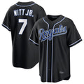 MATTH KC.Royals #7 Bobby Witt Jr. Player Black Carbon Fashion Home Game Stitched Jerseys