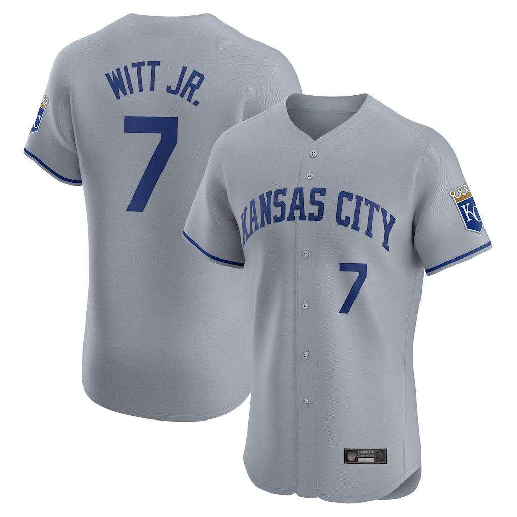 MATTH KC.Royals #7 Bobby Witt Jr. Player Gray Limited Elite Home Stitched Jerseys