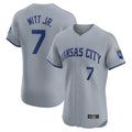 MATTH KC.Royals #7 Bobby Witt Jr. Player Gray Limited Elite Home Stitched Jerseys