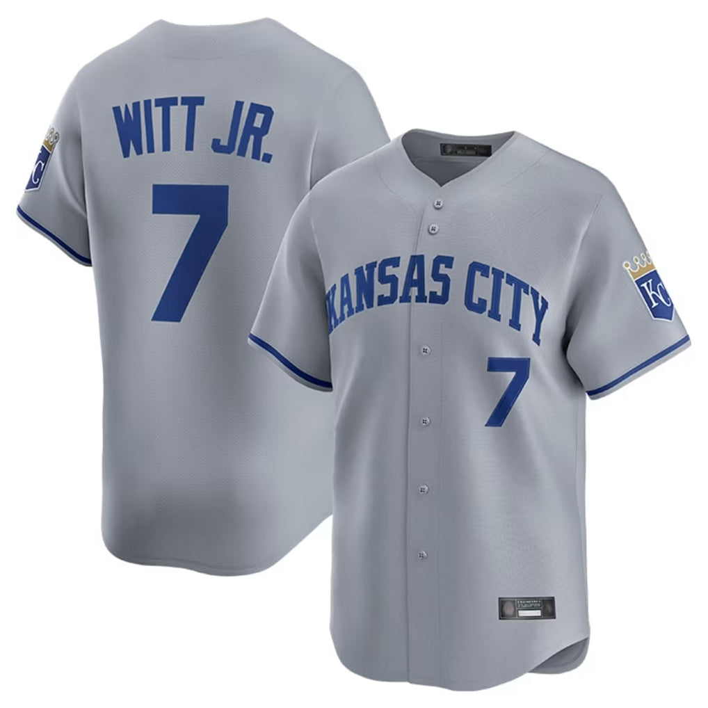 MATTH KC.Royals #7 Bobby Witt Jr. Player Gray Limited Home Stitched Jerseys