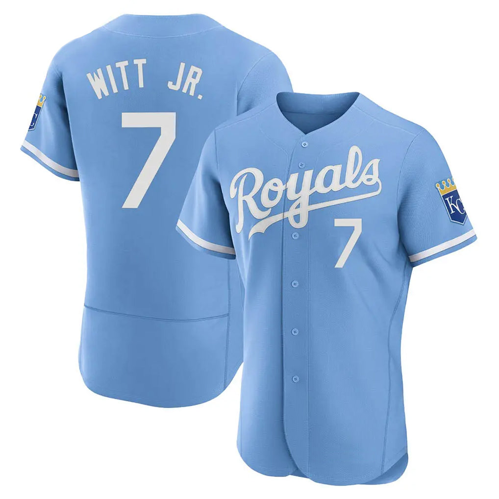 MATTH KC.Royals #7 Bobby Witt Jr. Player Light Blue Alt Limited Elite Home Stitched Jerseys