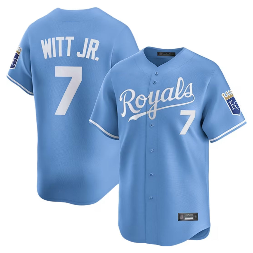 MATTH KC.Royals #7 Bobby Witt Jr. Player Light Blue Alt Limited Home Stitched Jerseys