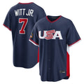 MATTH KC.Royals #7 Bobby Witt Jr. Player Navy USA 2026 World Classic Game Stitched Jerseys