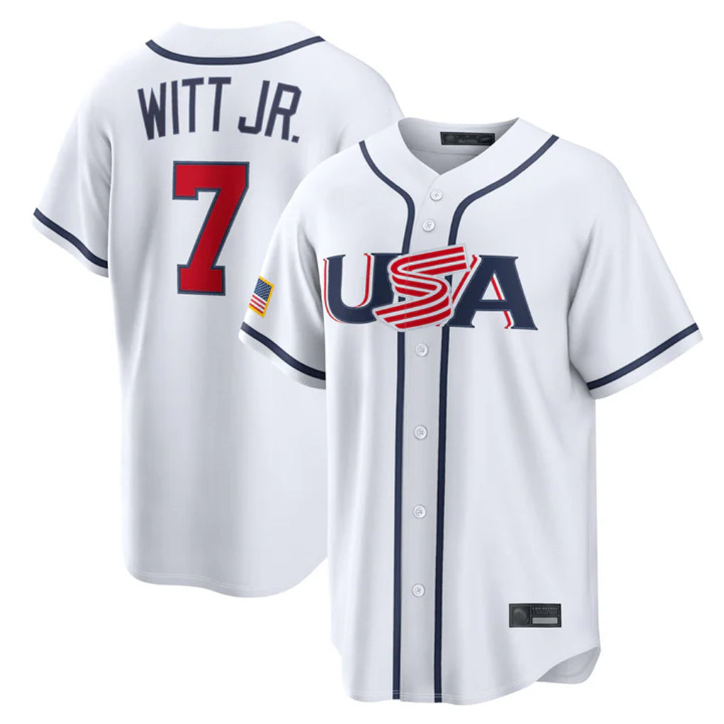 MATTH KC.Royals #7 Bobby Witt Jr. Player White USA 2026 World Classic Game Stitched Jerseys