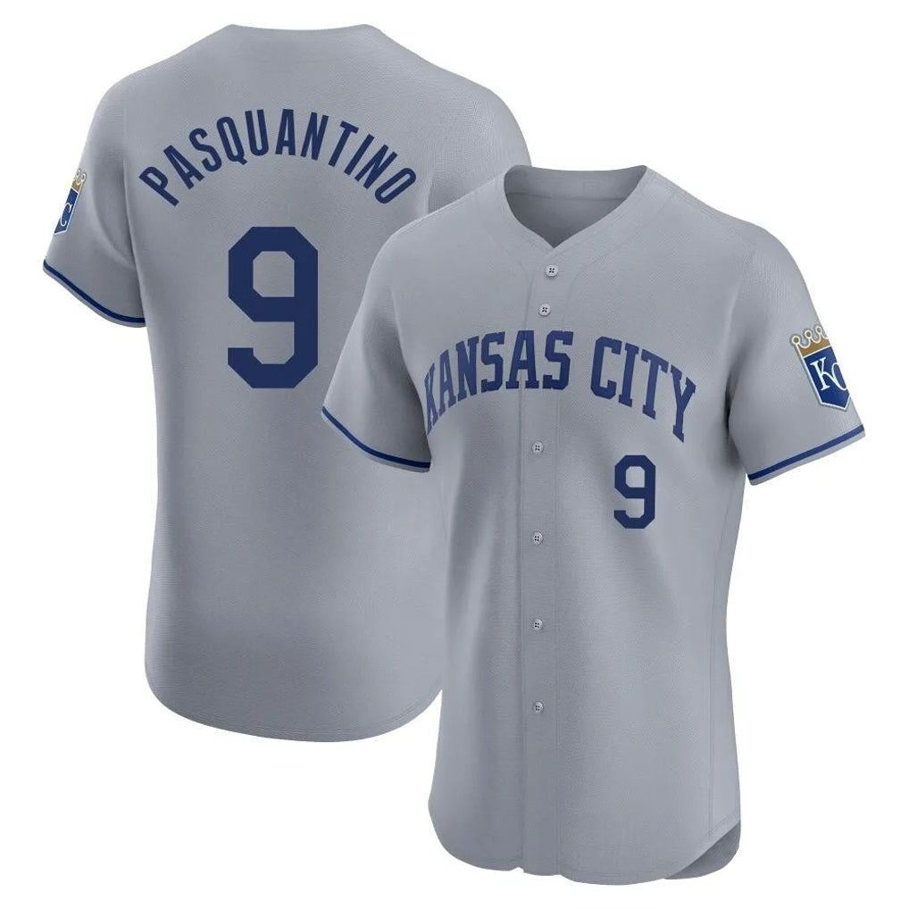 MATTH KC.Royals #9 Vinnie Pasquantino Player Gray Limited Elite Home Stitched Jerseys