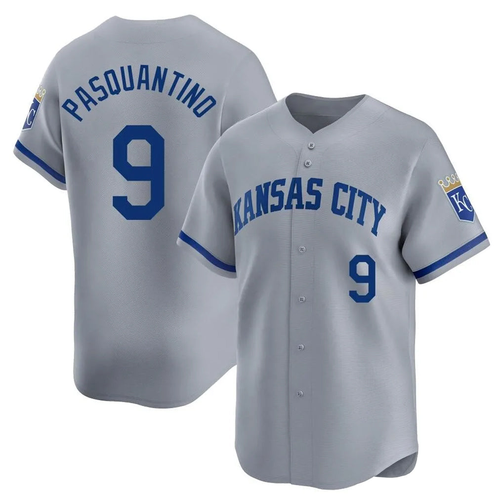 MATTH KC.Royals #9 Vinnie Pasquantino Player Gray Limited Home Stitched Jerseys