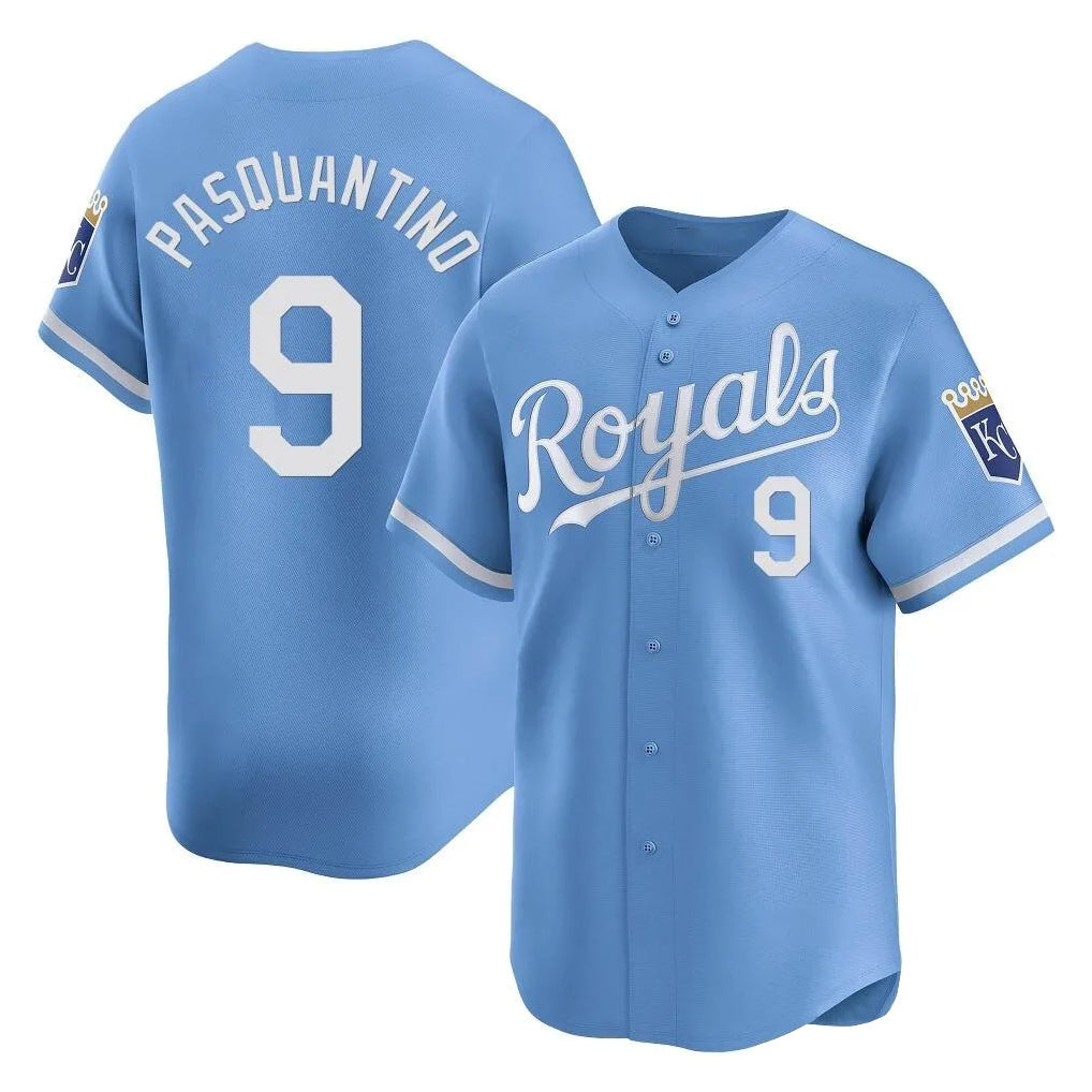 MATTH KC.Royals #9 Vinnie Pasquantino Player Light Blue Alt Limited Home Stitched Jerseys